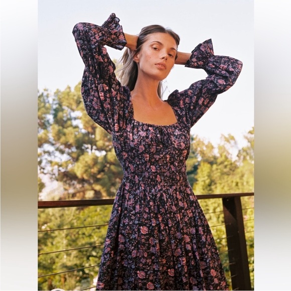 Christy Dawn Adelia Dress Rare Blooming Pomegranate Floral Cotton Maxi M NWT - Picture 10 of 11